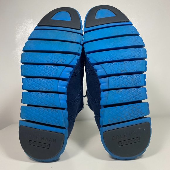 Cole Haan Men Shoes Zero Grand OS Wing Tip Lace Up Almond Toe Blue Sz 7 - Picture 5 of 16